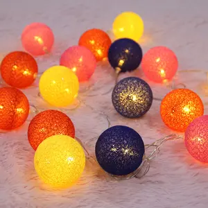 Guirlandes lumineuses LED en coton pour décoration d'intérieur, mini boule pour Noël