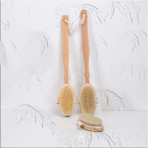 In Stock High Quality Bamboo Wooden Massage Body Deep Cleaning <b>Brush</b> Exfoliating <b>Shower</b> Dry Skin Body Boar Bristle Bath <b>Brush</b> - Product Image 4