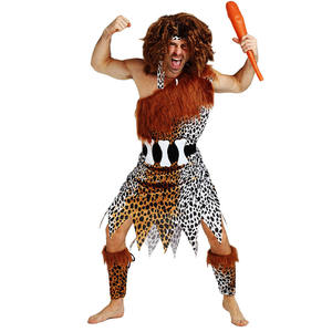 Costume de couple pour spectacle scénique, cosplay, jeu de rôle, adulte, style sauvage indigène, avec jupes et pantalons, pour Halloween, carnaval, thème indien - Product Image 4