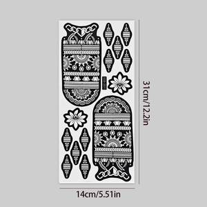 Pochoirs autocollants pour tatouages au <span class=keywords><strong>henné</strong></span> ethniques, motifs mandala, pour peinture corporelle mains et pieds, étanches, pour tatouages au <span class=keywords><strong>henné</strong></span> Mehndi - Product Image 2