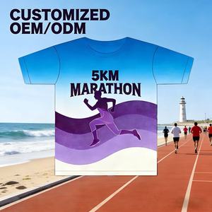 Camiseta Deportiva de Maratón Personalizada OEM, 100% Poliéster, Secado Rápido, para Gimnasio, con Impresión por Transferencia de Calor, Sublimación para Hombre - Product Image 1