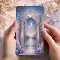 Cartes de Tarot Moon Seers Écologiques Personnalisées 78 Pages, Jeu d'Oracle avec Guide, Impression à Bords Dorés/Argentés, Emballage pour l'Énergie