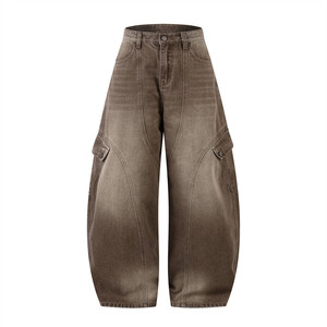 <span class=keywords><strong>Jean</strong></span> <span class=keywords><strong>d</strong></span>écontracté pour homme, taille mi-haute, coupe droite, style hip-hop, en denim épais de haute qualité, vintage, brodé - Product Image 1