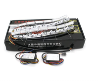 Luz led de circulación diurna para coche, lámpara de señal de giro de ojo de águila Flexible, decorativa secuencial, 16LED