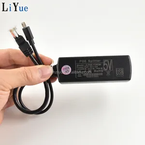 Liyue 10/100mbps Power Over Ethernet 48V To 5V 2.4A 12W Micro USB Plug Active POE Injector Splitter