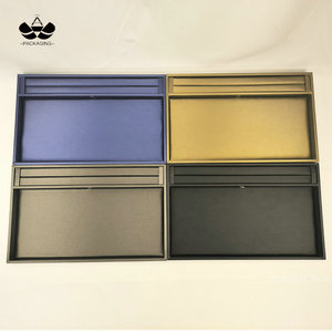 At506 nhà máy bán buôn PU da đồng vàng Dark Blue kim loại màu xám đen Cửa hàng bán hàng đồ trang sức phục vụ khay - Product Image 2
