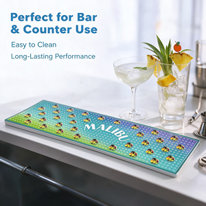Tapis de bar personnalisé avec logo, durable, réutilisable, écologique, antidérapant, imperméable, en silicone, pour bar, restaurant, maison - Product Image 3