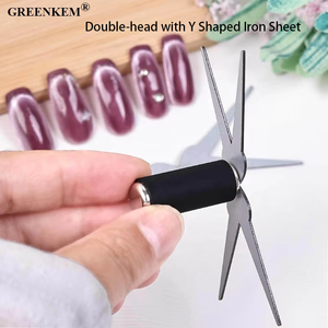 Aimant multifonctionnel en forme d'oeil de chat à <span class=keywords><strong>double</strong></span> tête avec feuille de fer en forme de Y Outil de manucure pour ongles en gel Bâton magnétique pour vernis à ongles - Product Image 3