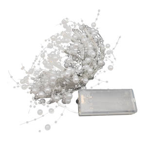 Guirnalda de Luces LED de 2.4m con 20 Luces, Funciona con Pilas, para Decoración de Bodas, Fiestas, Cumpleaños, Luz Blanca Cálida, Cable <span class=keywords><strong>Transparente</strong></span> - Product Image 1