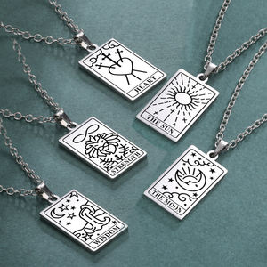 Mode <span class=keywords><strong>Tarot</strong></span> Kaarten Charms Ketting De Astrologie <span class=keywords><strong>Tarot</strong></span> Sieraden Vrouwen Rvs Sieraden Amulet Paar Ketting - Product Image 3