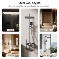 Ensemble de douche mural 3079 à 4 fonctions avec commande par bouton, douchette à main et pistolet de pulvérisation pour la maison - Vente en gros