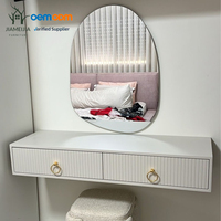 Meuble-lavabo mural moderne JIAMEIJIA avec miroir LED et portes cannelées pour chambre à coucher – Vente en gros, OEM, ODM, Fournisseur d'usine