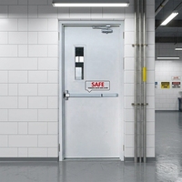 Porte coupe-feu en acier pré-montée à ouverture latérale, finition moderne, pour hôtels et ateliers - Produit de prévention des incendies directement du fabricant
