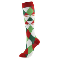 Chaussettes de compression de Noël pour jeunes, en nylon polyamide, à compression graduée, hauteur genou, pour hommes et femmes, vente en gros