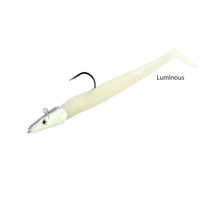 Leurre de pêche au silicone souple lumineux avec tête plombée pour la pêche au bar, à la perche et à la truite en mer – Matériau caoutchouc