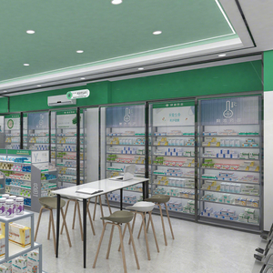 04-XDZYS011-P Diseño Interior Personalizado de <span class=keywords><strong>Farmacia</strong></span> con Temática Verde, Sistema Completo de Mobiliario para Tiendas Minoristas en Cadena - Product Image 5