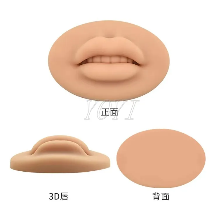 Lip Mask โมดูล3D สำหรับฝึกหัดและอุปกรณ์,หน้ากากริมฝีปากซิลิโคนจำลองลายสักครึ่งชิ้นจากยุโรป