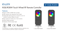 Interrupteur RF2.4G RT4 RGB/RGBW 1 Zone, Contrôleur Tactile Intelligent pour Éclairage Domestique, Télécommande RF avec Variateur pour Bande LED RGBW