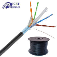 Câble Ethernet LAN extérieur CAT6 à conducteurs solides G652D Fibre UTP FTP SFTP, vente en gros d'usine, 4 paires, CCTV POE, étanche, cuivre/CCA