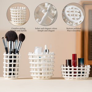 Porte-brosse à dents en céramique blanc tressé fait main, style ajouré, pour la <span class=keywords><strong>salle</strong></span> <span class=keywords><strong>de</strong></span> <span class=keywords><strong>bain</strong></span> - Product Image 1