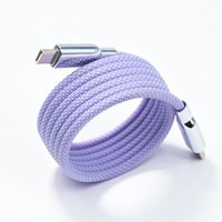 Cable de Datos Magnético Trenzado para iPhone 18, Carga Rápida PD de 240W, Cable de Carga Rápida con Puerto Tipo-C, Cable de Datos Portátil