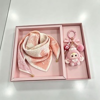 Boîte cadeau en papier personnalisée avec couvercle transparent, boîte à double compartiment pour foulard en soie et accessoires porte-clés, fourniture directe d'usine