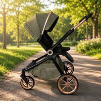 Poussette Bébé Luxe 3-en-1 Pliable, Essentiel pour la Liste de Naissance, Poussette Haute Qualité, Vente en Gros, Logo Personnalisé, OEM