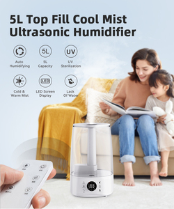 Thiết bị điện xách tay mát sương tạo độ ẩm 4L không khí siêu âm làm sạch hàng đầu điền vào UV-C ấm sương siêu âm độ ẩm - Product Image 4