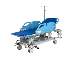 Camilla DE EMERGENCIA manual de una manivela ajustable en altura directa de fábrica con sistema de control central y soporte de cilindro de oxígeno - Product Image 2