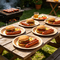 Assiettes en carton robustes en gros pour repas chauds, traiteur BBQ et plats à emporter pour restaurants