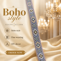 Ruban en jacquard sergé rayé de 1,8 cm, non élastique, accessoires en dentelle faits à la main pour la décoration de rideaux et de vêtements