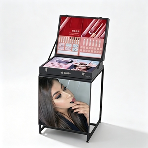 Black Metal Frame Floor Display Rack Combined Makeup Sample Tester Display Counter - Product Image 1