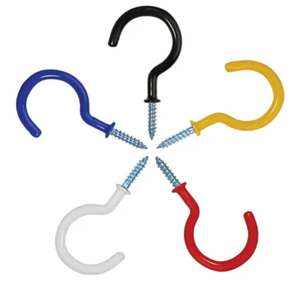 Crochets de suspension multifonctionnels en acier au carbone pour plafond, crochets à vis ovales revêtus de vinyle, kit d'assortiment, support coloré pour tasses - Product Image 4