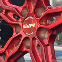 Llantas Forjadas a Medida de 2 Piezas en Rojo y Negro de 17, 18, 19, 20, 21 y 22 Pulgadas, Estilo Racing para Porsche, BMW, Mercedes, 4x108, 5x108, 5x115