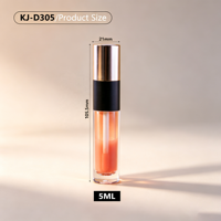 Gloss à lèvres liquide brillant scintillant, rouge à lèvres avec capuchon doré, tube transparent 5 ml, format voyage carré, couleurs personnalisées, maquillage teinté pour les lèvres, marque privée