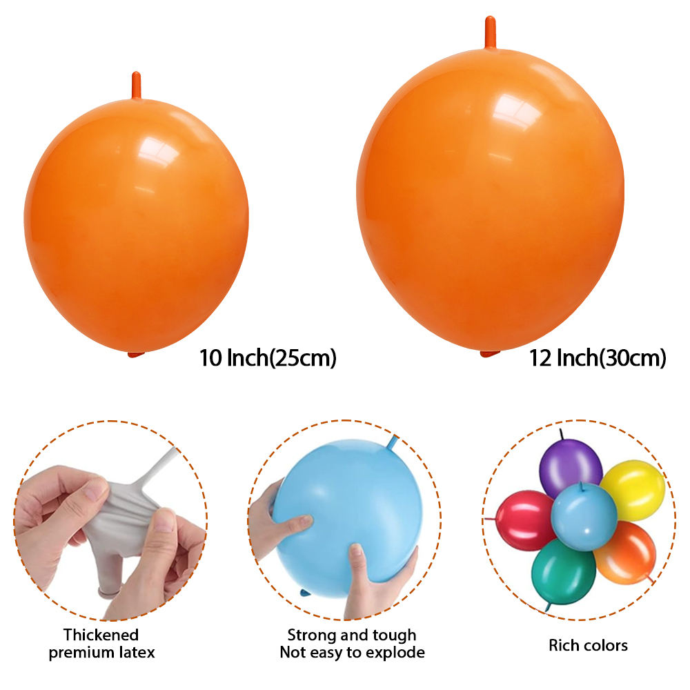 Wholesale 10 Inch 12 Inch Tail Balloon Linking Tail Easy to Connect Link Latex Balloon Party Decoration Matte Linking Balloons