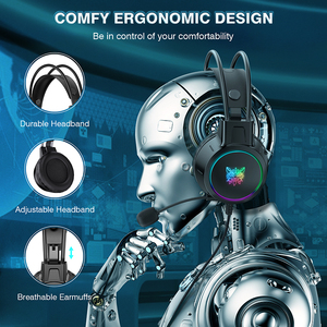 Onikuma X15 Pro chơi game tai nghe máy tính âm thanh Stereo Tai nghe có dây với mic ánh sáng đầy màu sắc cho máy tính xách tay PS4 Xbox một điện thoại - Product Image 5