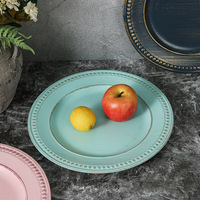 Assiette de Présentation en Plastique Style Européen Vintage, Plateau à Fruits Élégant pour Clients, Mariages et Hôtels, 33cm