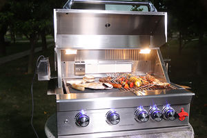 Grill Barbecue a <span class=keywords><strong>Gas</strong></span> da Incasso per Esterni e Giardino con Illuminazione a Led, a Carbone e a Infrarossi in Acciaio Inox 304 - Product Image 3