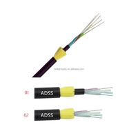 Kabel Serat Optik Udara Luar Ruangan 12/24/48 72 96 144 Core 10.5-18mm Od Span 50-500m Single/double Jacket Adss Fibra Optica Cable