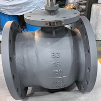 Vanne à boisseau sphérique demi-ouïe 16 pouces à bride, en acier inoxydable 304 316 CF8M, WCB, en fonte de carbone, pour l'industrie pétrolière et gazière, avec coussinet de montage manuel OEM, conforme ASME ISO5211
