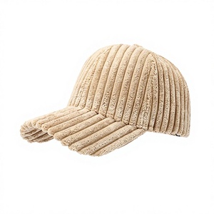 Customised Warm Corduroy Baseball Cap Custom Logo Winter Adjustable Thick Common 6-Panel Unisex Blank <b>Hat</b> Outdoor Use Metal - Product Image 1