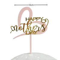 Großhandel Muttertag Herz geformte Acryl Cake Topper für Kuchen Dekorieren