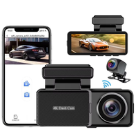 Nouvelle caméra de tableau de bord de 3.2 pouces double objectif Ultra HD réel 4K caméra DVR de voiture WIFI GPS vue arrière Vision nocturne WDR enregistreur vidéo 24H Parking