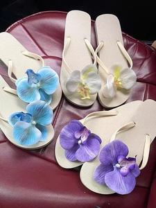 Sandales d'été élégantes à fleurs rayées pour femmes, idéales pour la plage et les voyages, antidérapantes et confortables, chaussures plates avec fleurs - Product Image 5