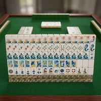 Jeu de Mahjong Nautique en Acrylique, 160 Tuiles avec Motifs Phare et Ancre, Élégant pour Cadeau et Décoration