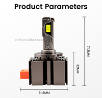 Diinii D3s LED-Scheinwerfer Hochleistung 6000K Aluminium CSP 10000lm IP68 Wasserdicht 12V Intelligente Lüfterkühlung 110W Universal