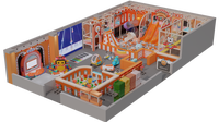 Aire de jeux intérieure pour enfants sur le thème des dessins animés, équipement de parc d'attractions pour enfants, structure de jeux souple en ABS, capacité de 500 kg