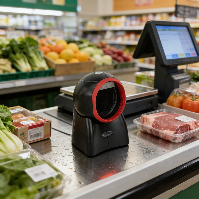 High 2D QR Code Omnidirectional Barcode Scanner USB Port Barcode Reader for Supermarket