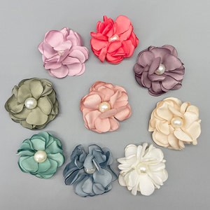 Fabric Pearl Camellia Flower Hair <b>Accessories</b> 5cm Korean Style <b>Wedding</b> Decorations For Clothing Shoes Bags - Product Image 1